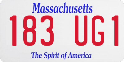 MA license plate 183UG1