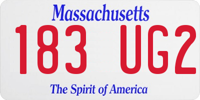 MA license plate 183UG2