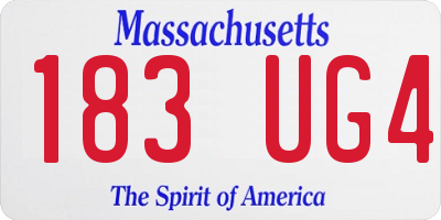 MA license plate 183UG4