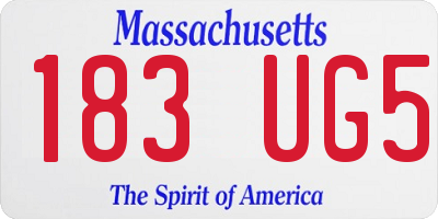MA license plate 183UG5