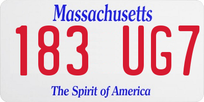 MA license plate 183UG7