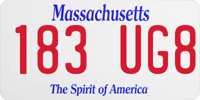 MA license plate 183UG8