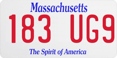 MA license plate 183UG9