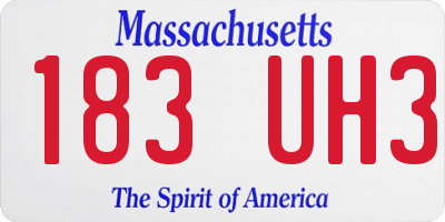 MA license plate 183UH3