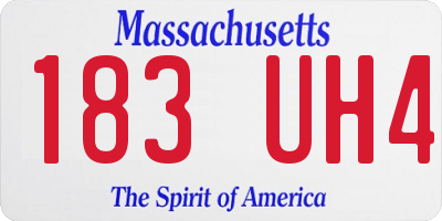 MA license plate 183UH4