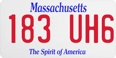 MA license plate 183UH6