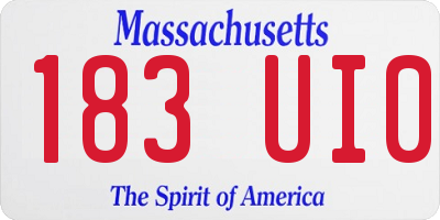 MA license plate 183UI0
