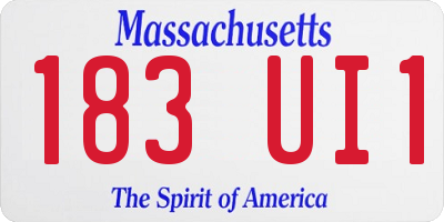 MA license plate 183UI1