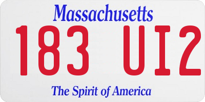 MA license plate 183UI2