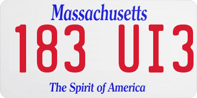 MA license plate 183UI3
