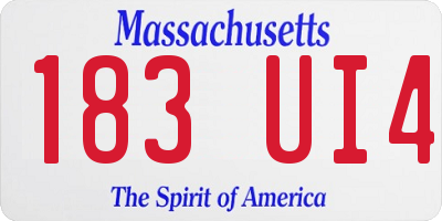 MA license plate 183UI4