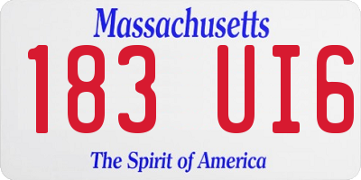 MA license plate 183UI6