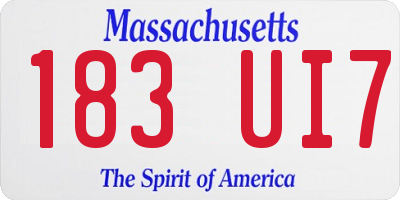 MA license plate 183UI7