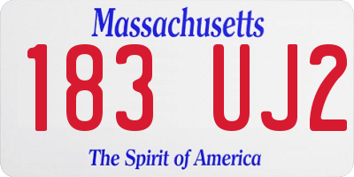 MA license plate 183UJ2