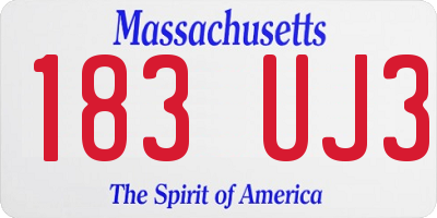 MA license plate 183UJ3