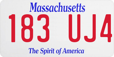 MA license plate 183UJ4