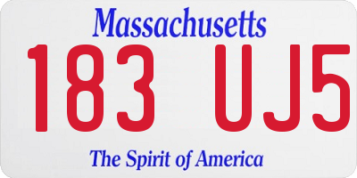 MA license plate 183UJ5