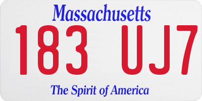 MA license plate 183UJ7