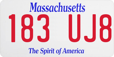 MA license plate 183UJ8
