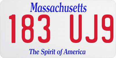 MA license plate 183UJ9