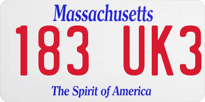 MA license plate 183UK3