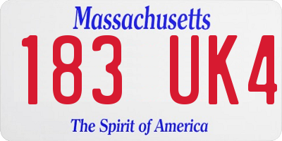 MA license plate 183UK4