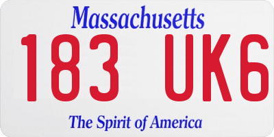 MA license plate 183UK6