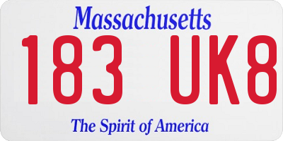MA license plate 183UK8