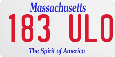MA license plate 183UL0