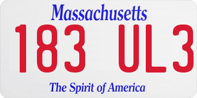MA license plate 183UL3