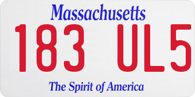 MA license plate 183UL5
