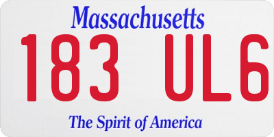 MA license plate 183UL6