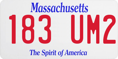 MA license plate 183UM2