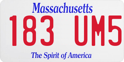 MA license plate 183UM5