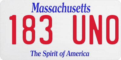 MA license plate 183UN0