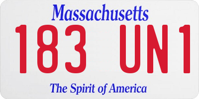 MA license plate 183UN1