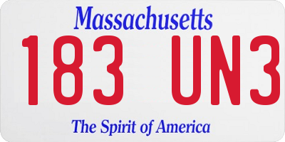 MA license plate 183UN3