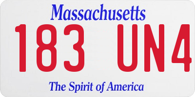 MA license plate 183UN4