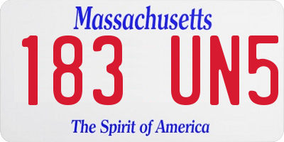 MA license plate 183UN5