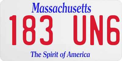 MA license plate 183UN6