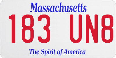 MA license plate 183UN8