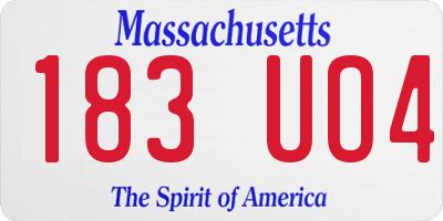 MA license plate 183UO4