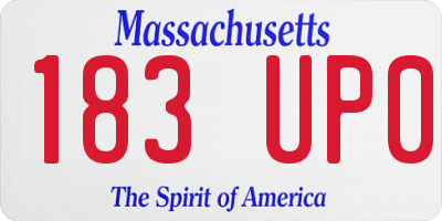 MA license plate 183UP0