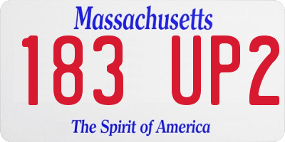 MA license plate 183UP2