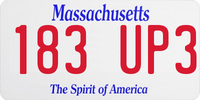 MA license plate 183UP3