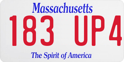 MA license plate 183UP4