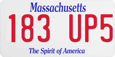 MA license plate 183UP5