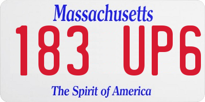 MA license plate 183UP6