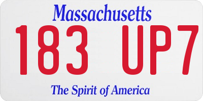 MA license plate 183UP7
