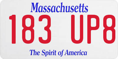 MA license plate 183UP8